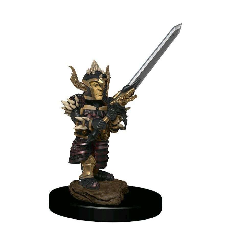 Miniatures Games * | Reduction In Price Dungeons & Dragonsicons Of The Realms Halfling Fighter Male Premium Figure