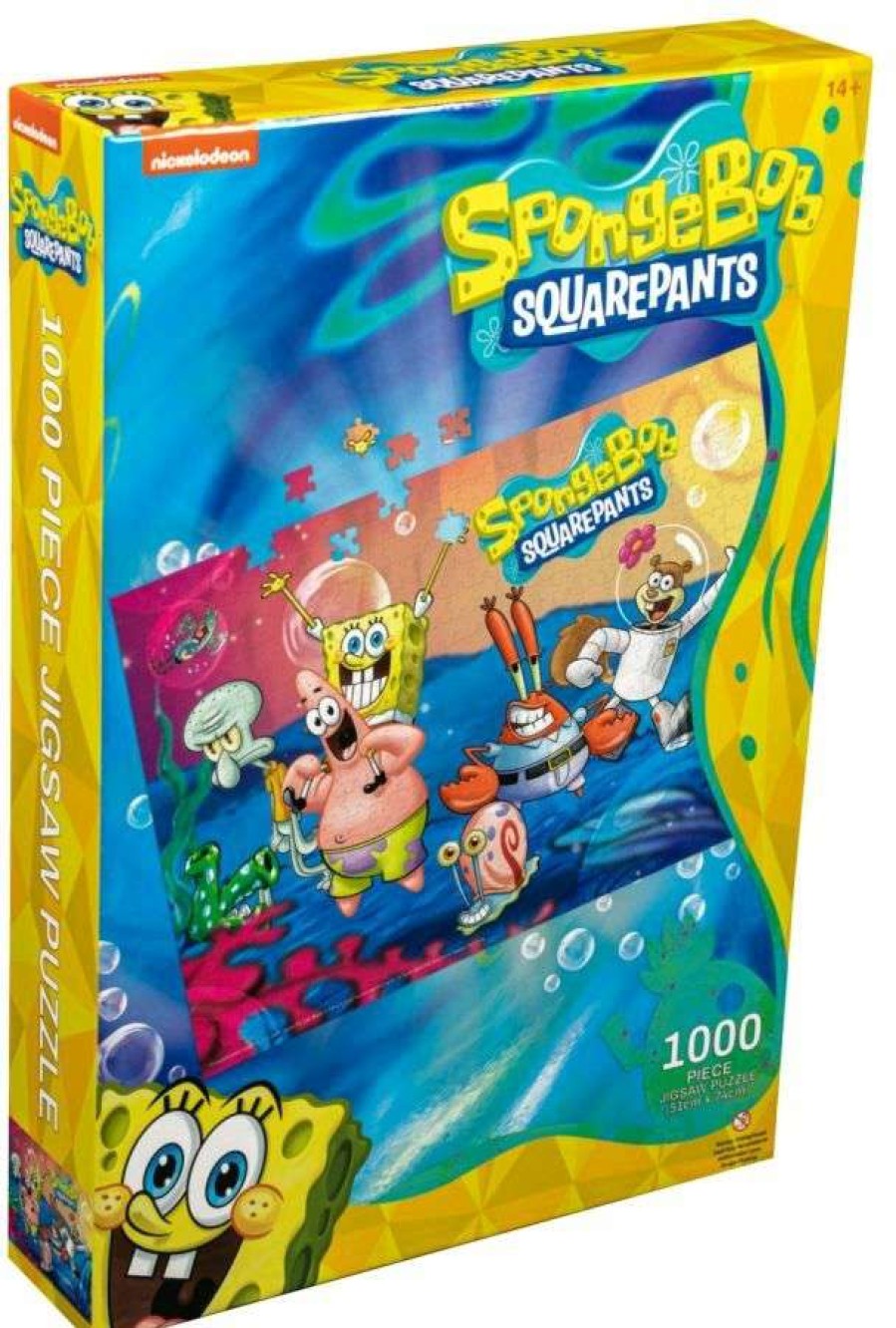 Puzzles * | Sale Merchandise Spongebob Sparepantscast 1000 Piece Jigsaw Puzzle