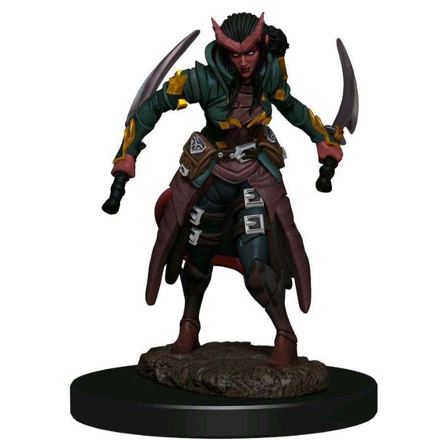 Miniatures Games * | Best Sale Dungeons & Dragonsicons Of The Realms Tiefling Rogue Female Premium Figure